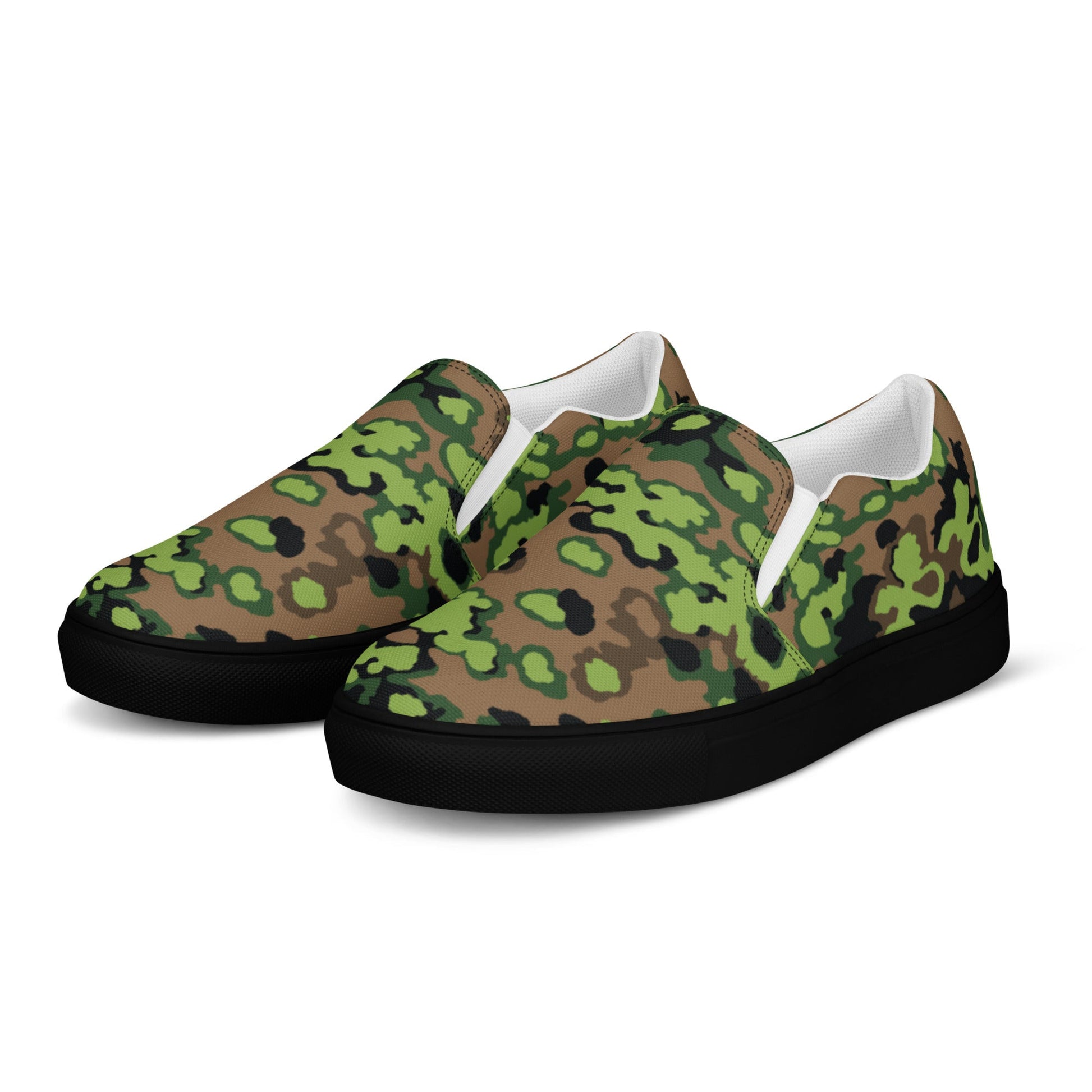 German Oak Leaf Eichenlaubmuster Spring CAMO Mens Slip-On Canvas Shoes