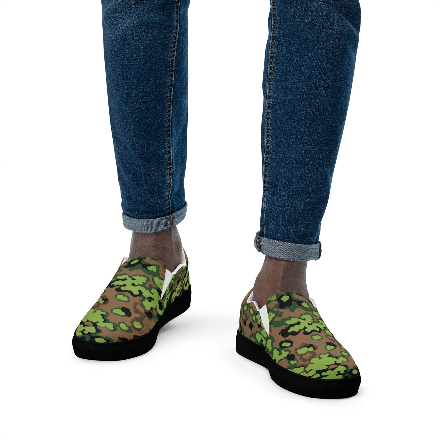 German Oak Leaf Eichenlaubmuster Spring CAMO Mens Slip-On Canvas Shoes