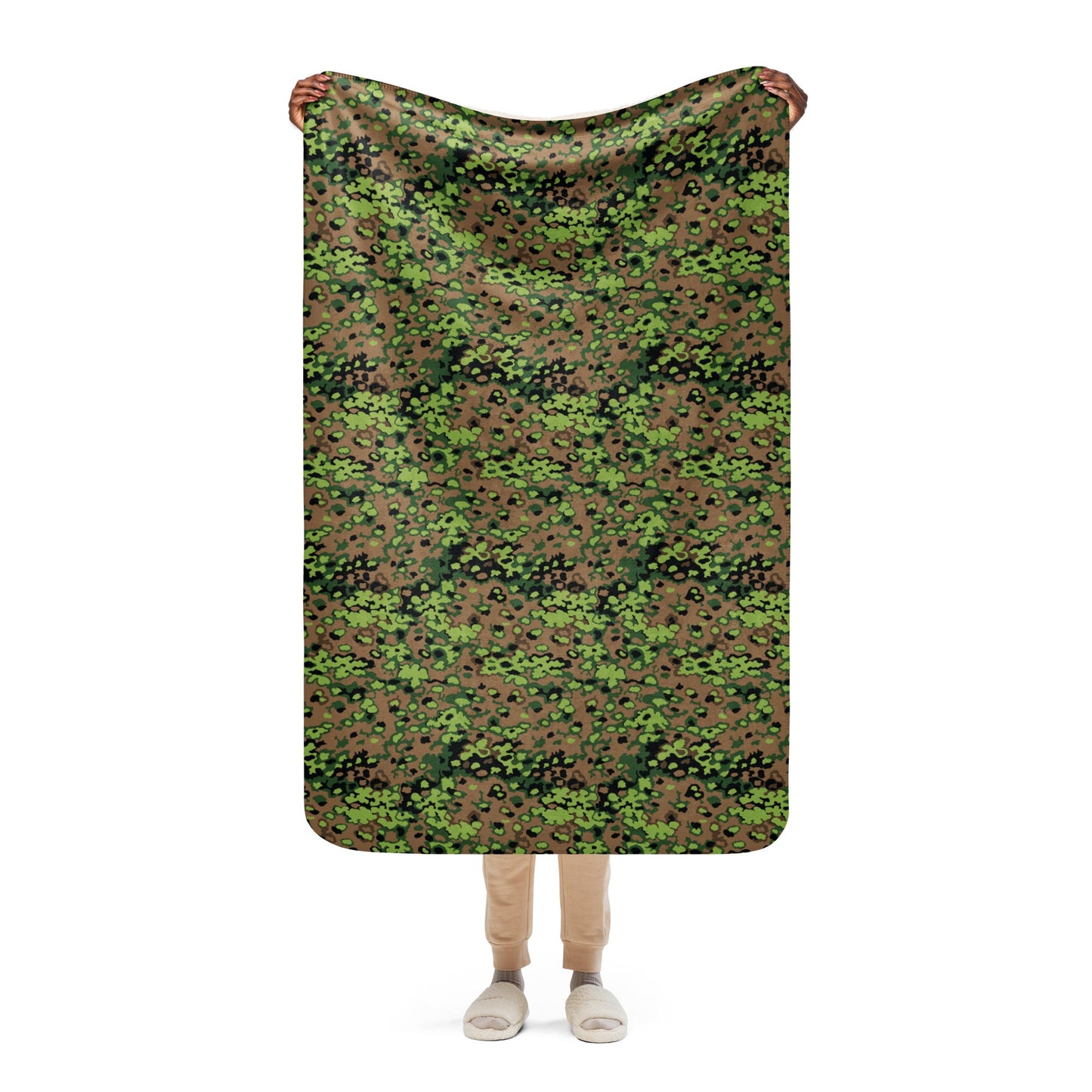 German Oak Leaf Eichenlaubmuster Spring CAMO Sherpa blanket - 37″×57″ - Blanket