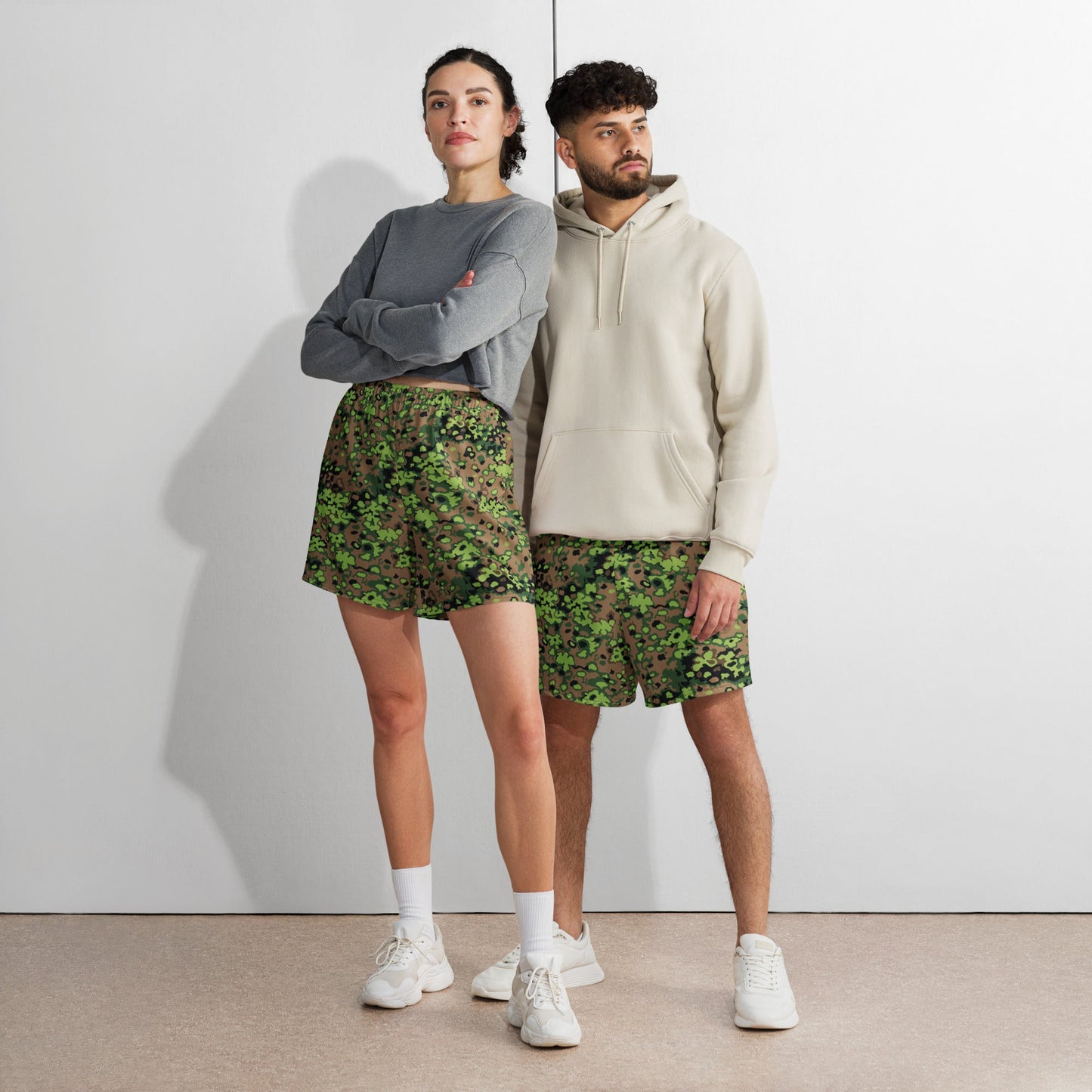 German Oak Leaf Eichenlaubmuster Spring CAMO Unisex Athletic Long Shorts
