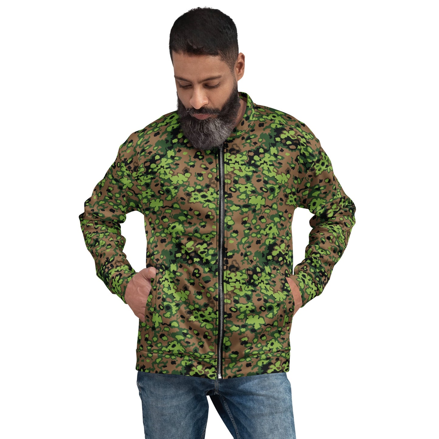 German Oak Leaf Eichenlaubmuster Spring CAMO Unisex Bomber Jacket - XS