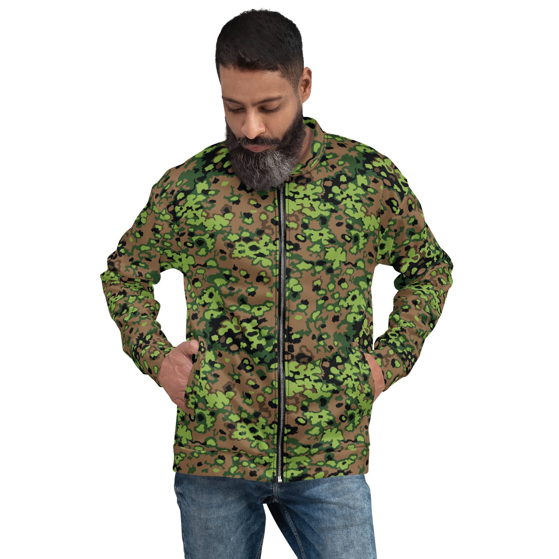 German Oak Leaf Eichenlaubmuster Spring CAMO Unisex Bomber Jacket - XS - Jackets