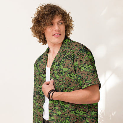 German Oak Leaf Eichenlaubmuster Spring CAMO Unisex Short-Sleeve Button Shirt - 2XS