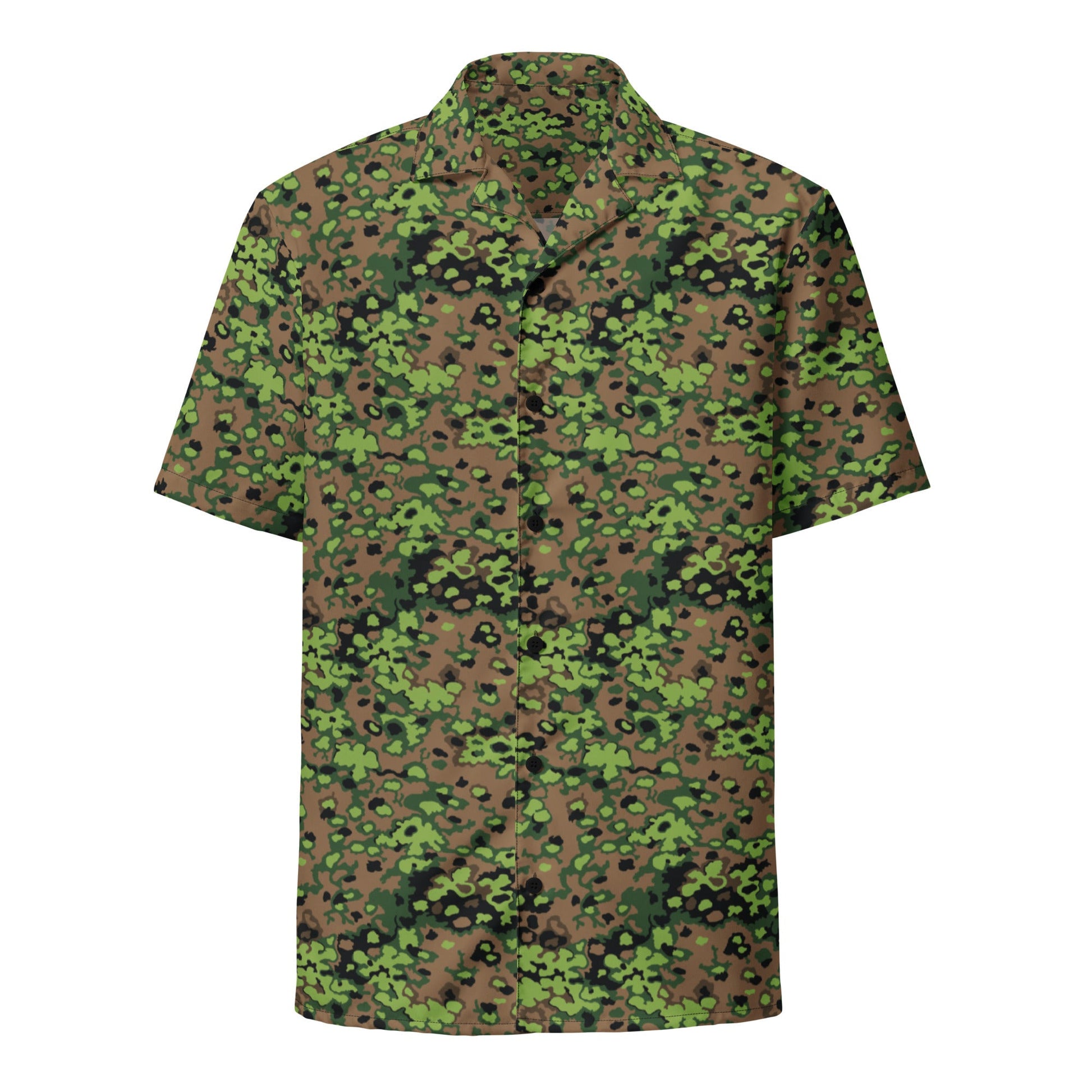 German Oak Leaf Eichenlaubmuster Spring CAMO Unisex Short-Sleeve Button Shirt