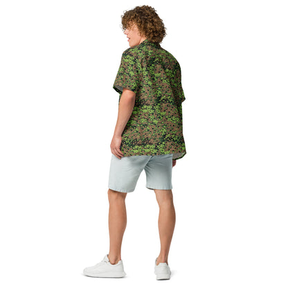 German Oak Leaf Eichenlaubmuster Spring CAMO Unisex Short-Sleeve Button Shirt