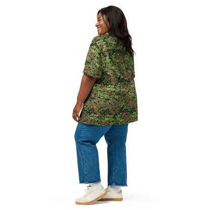 German Oak Leaf Eichenlaubmuster Spring CAMO Unisex Short-Sleeve Button Shirt