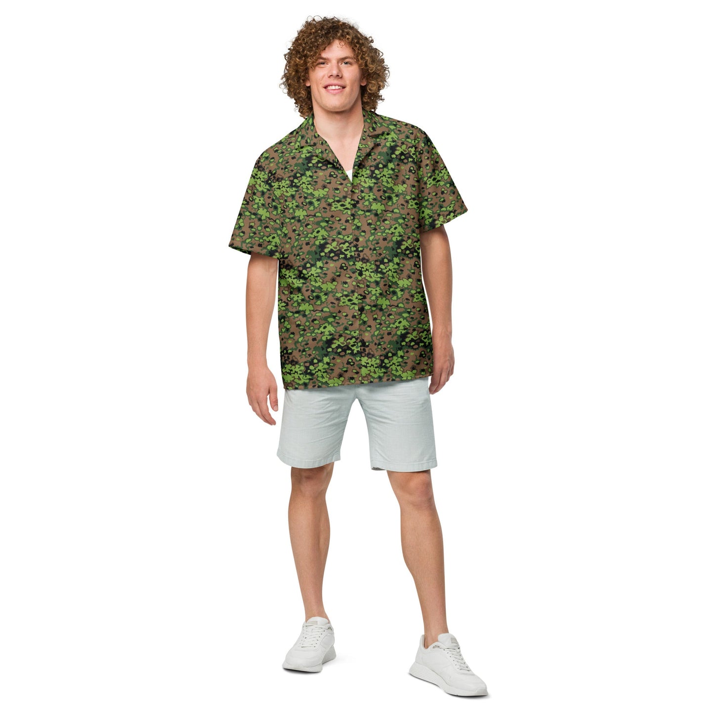 German Oak Leaf Eichenlaubmuster Spring CAMO Unisex Short-Sleeve Button Shirt