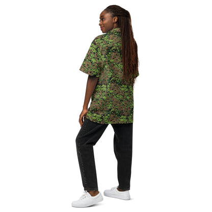 German Oak Leaf Eichenlaubmuster Spring CAMO Unisex Short-Sleeve Button Shirt