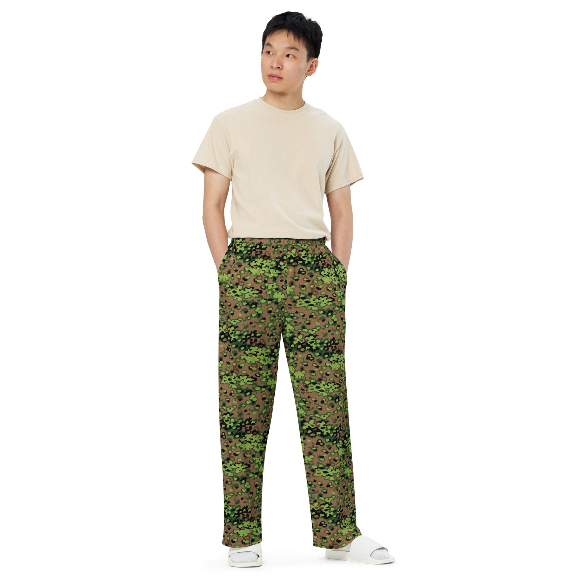 German Oak Leaf Eichenlaubmuster Spring CAMO Unisex Wide-Leg Leisure Pants