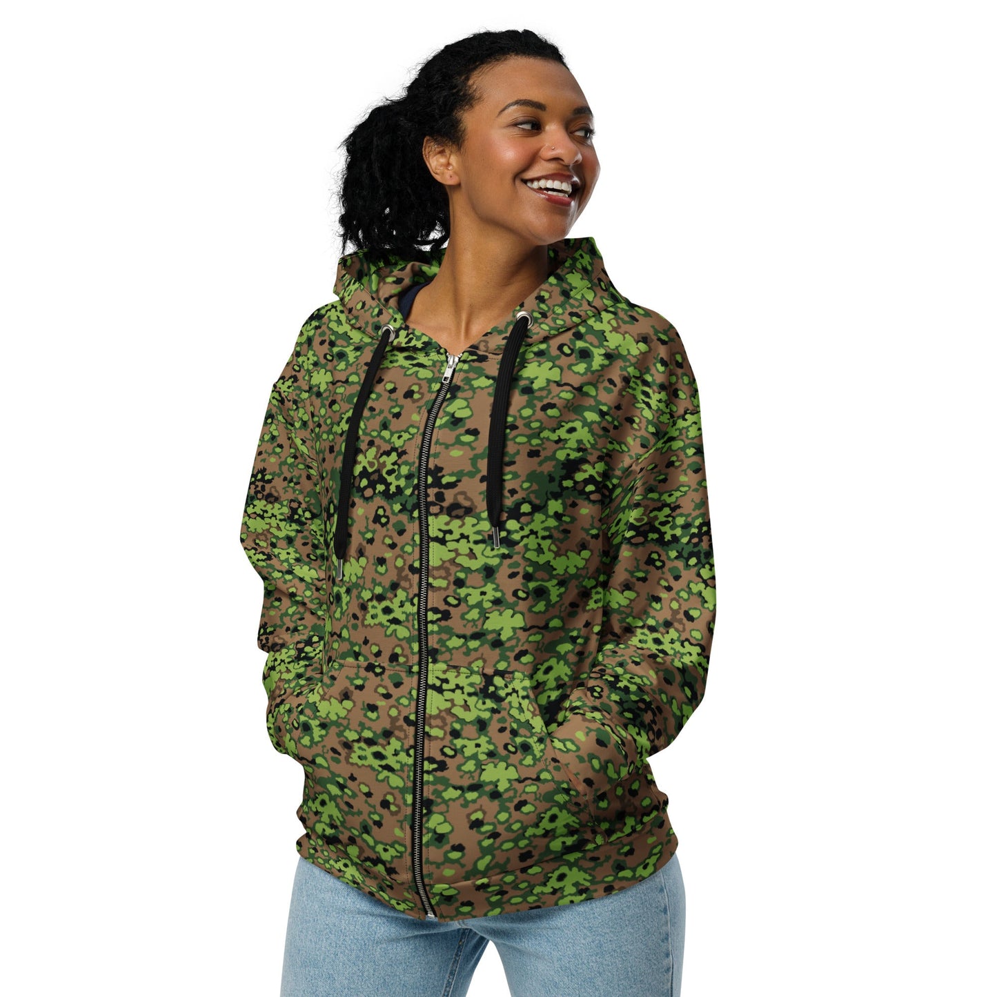 German Oak Leaf Eichenlaubmuster Spring CAMO Unisex Zip Hoodie