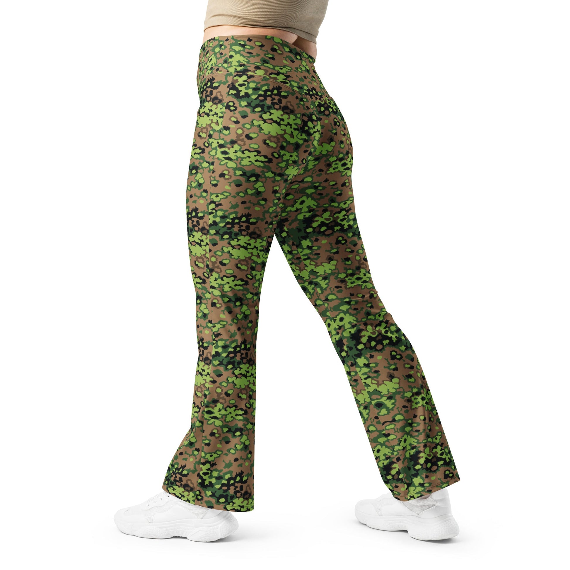 German Oak Leaf Eichenlaubmuster Spring CAMO Womens Flare Leggings - 2XS