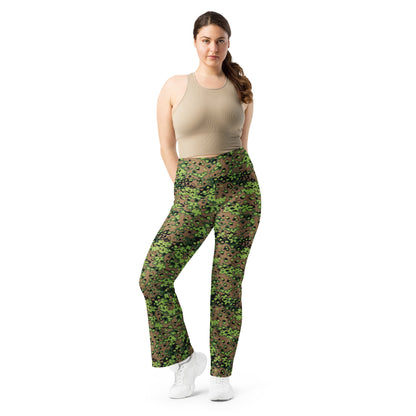 German Oak Leaf Eichenlaubmuster Spring CAMO Womens Flare Leggings