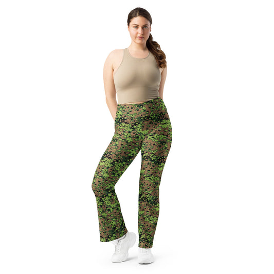 German Oak Leaf Eichenlaubmuster Spring CAMO Womens Flare Leggings