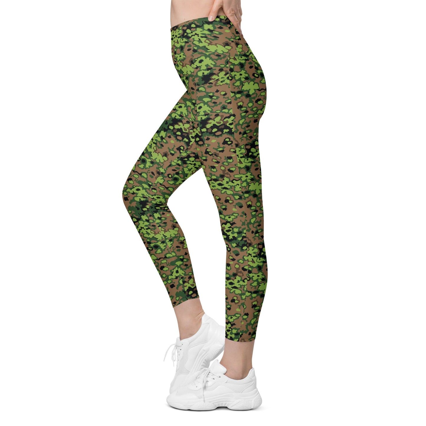 German Oak Leaf Eichenlaubmuster Spring CAMO Womens Leggings with Pockets