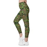Oak Leaf Eichenlaubmuster Spring CAMO Womens Leggings with Pockets - Women