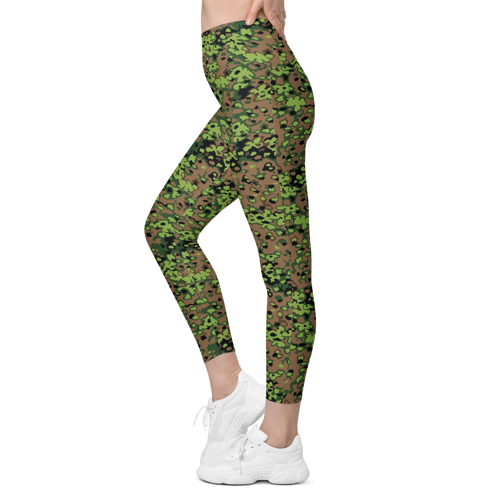 German Oak Leaf Eichenlaubmuster Spring CAMO Womens Leggings with Pockets