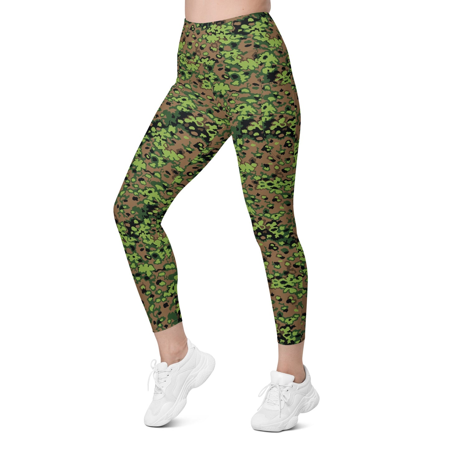 German Oak Leaf Eichenlaubmuster Spring CAMO Womens Leggings with Pockets
