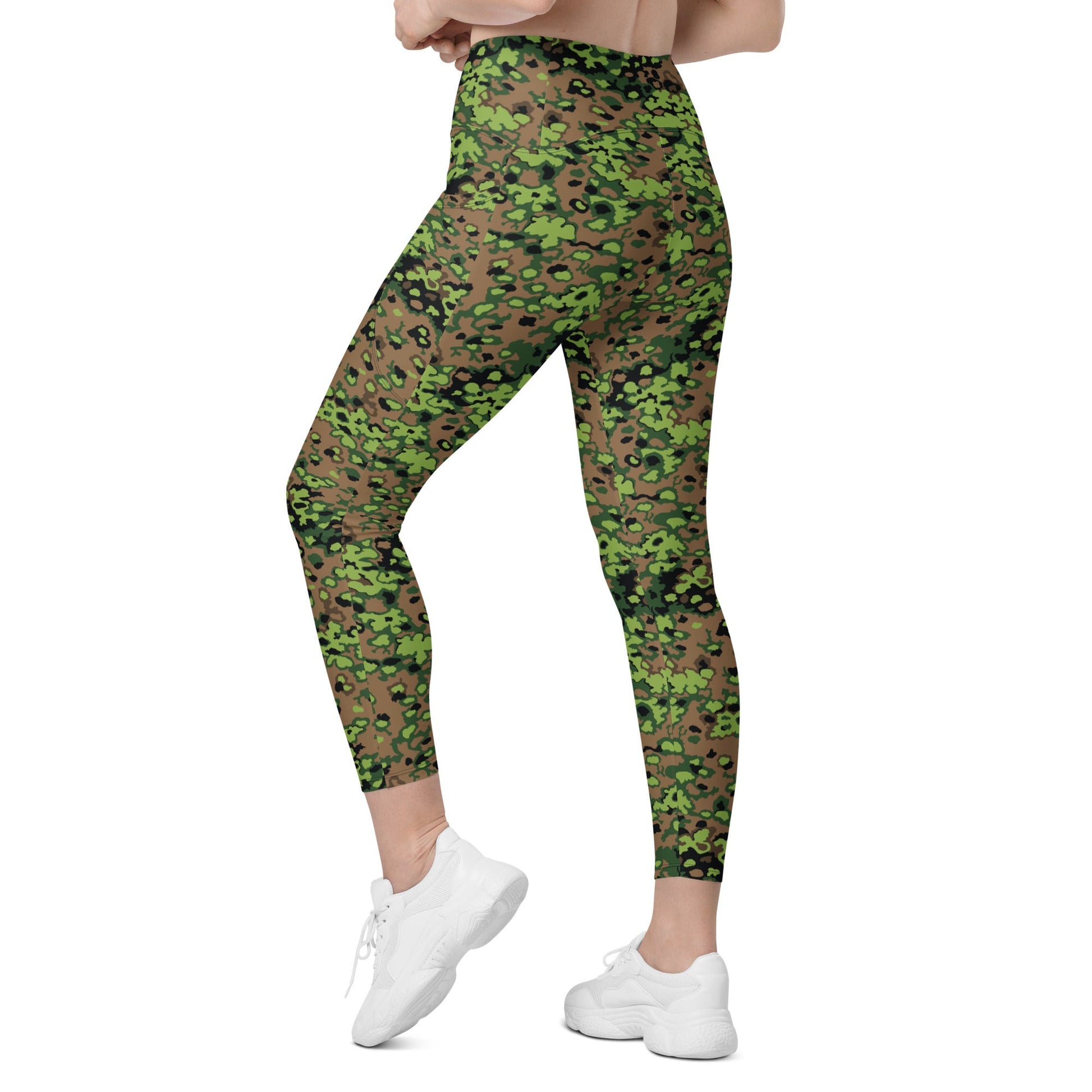 German Oak Leaf Eichenlaubmuster Spring CAMO Womens Leggings with Pockets