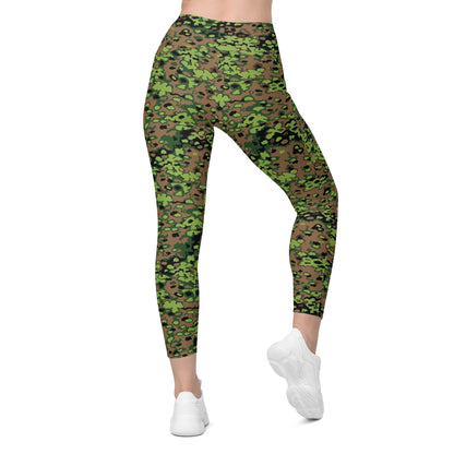 German Oak Leaf Eichenlaubmuster Spring CAMO Womens Leggings with Pockets