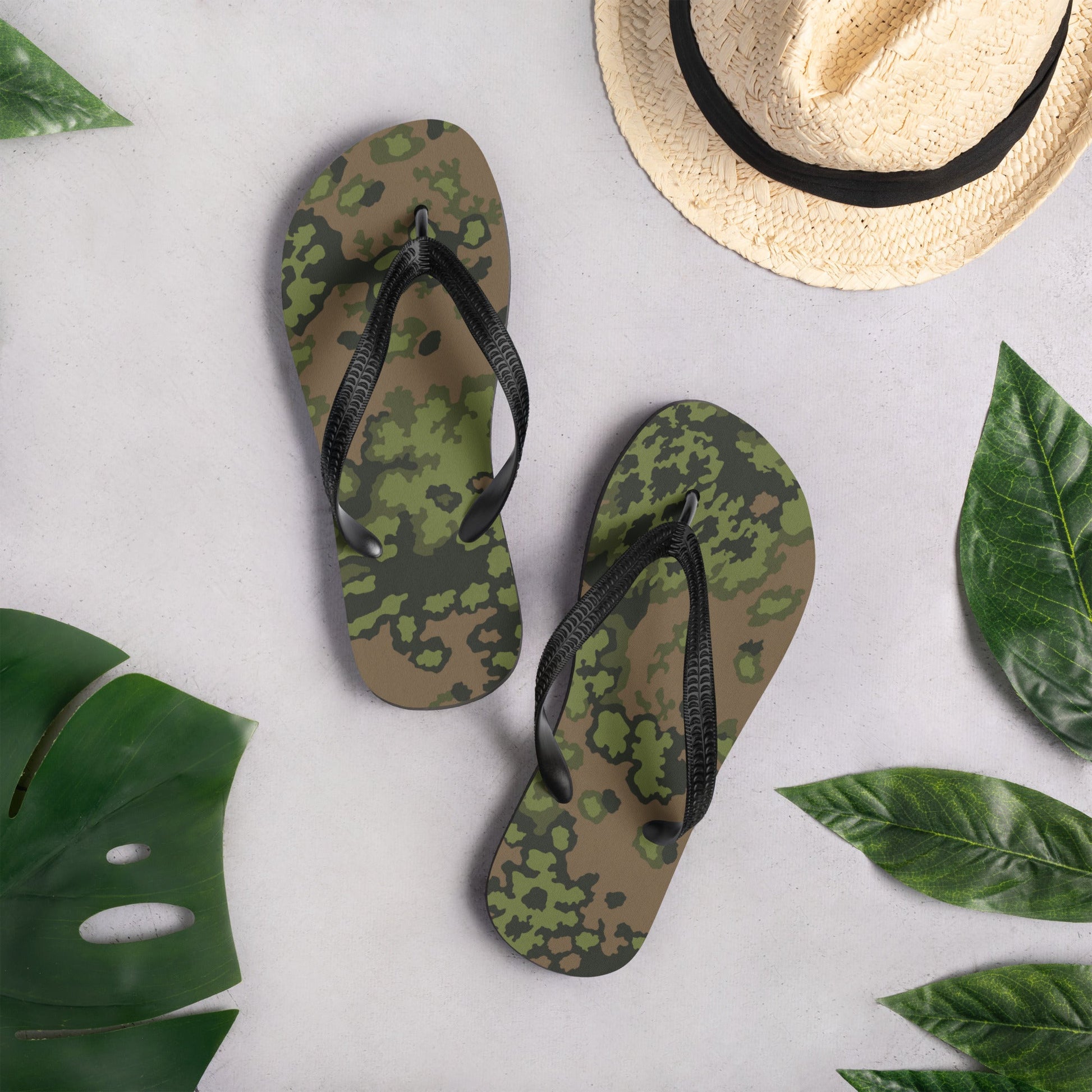 German Oak Leaf Eichenlaubmuster Summer CAMO Flip-Flops