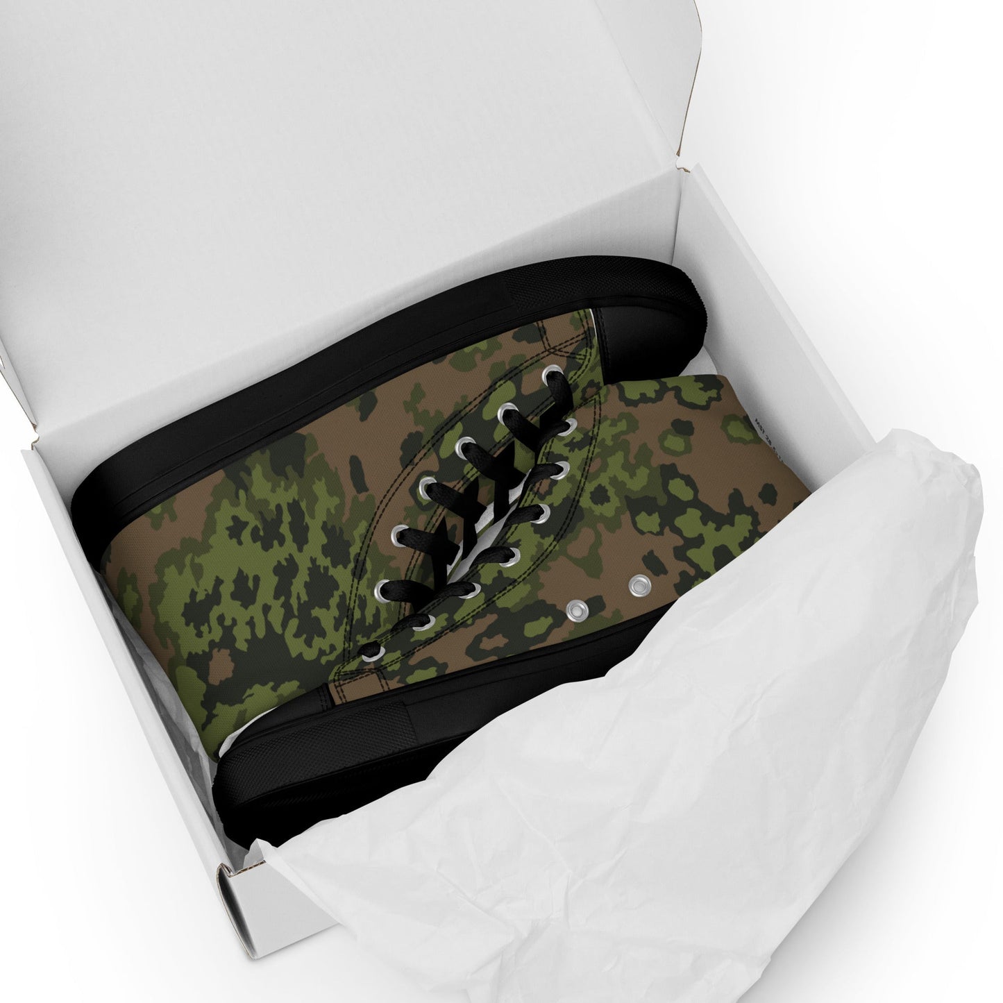 German Oak Leaf Eichenlaubmuster Summer CAMO Mens high top canvas shoes - High Top Canvas Shoes