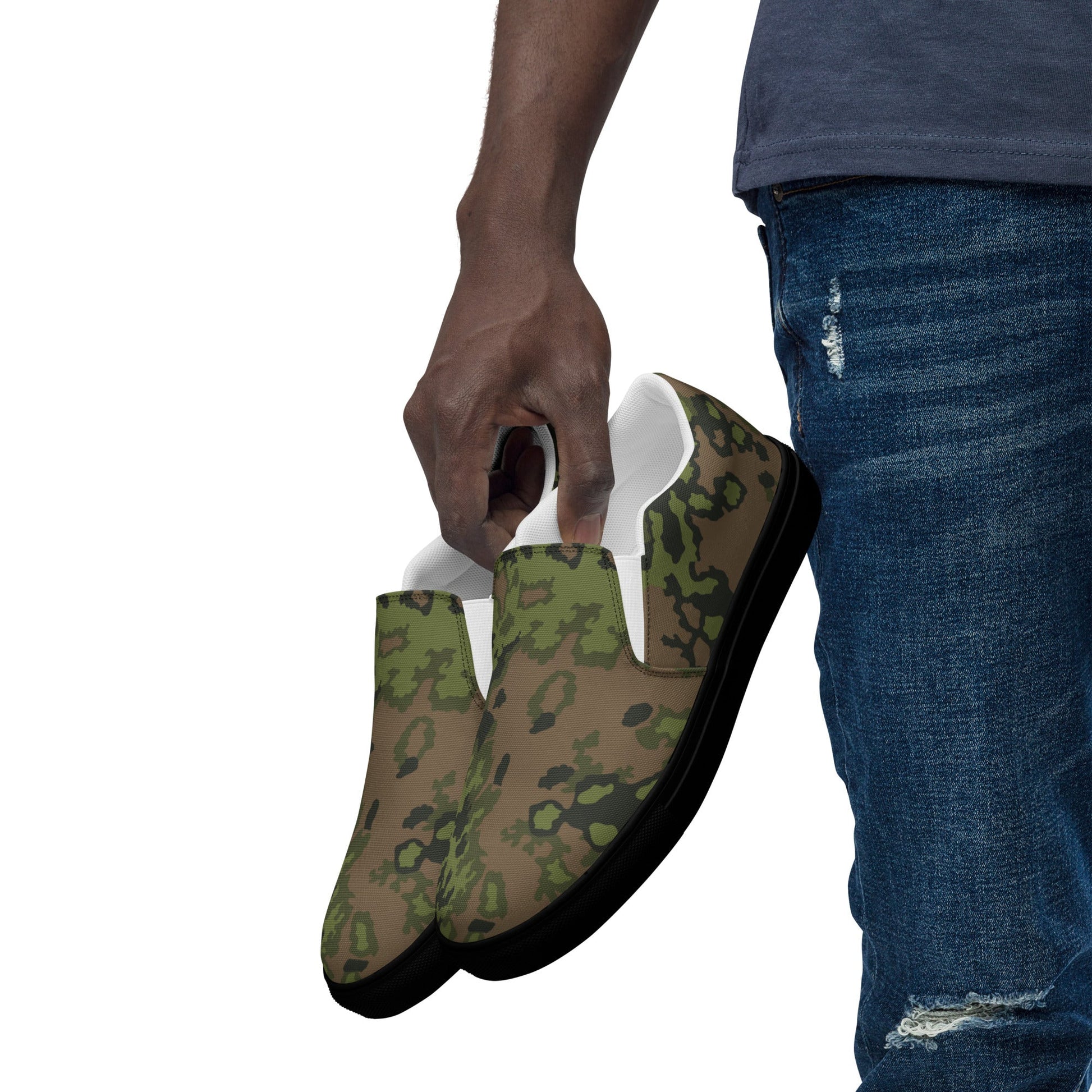 German Oak Leaf Eichenlaubmuster Summer CAMO Mens Slip-On Canvas Shoes