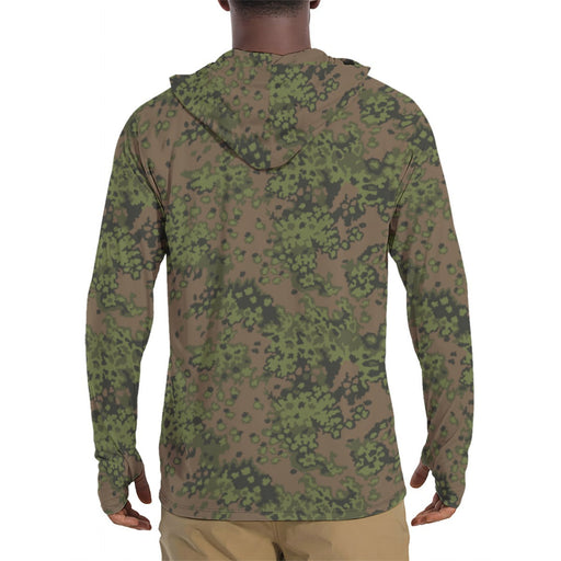 Oak Leaf Eichenlaubmuster Summer CAMO Mens Sunscreen Sports Hoodie With Thumb Holes - S / White