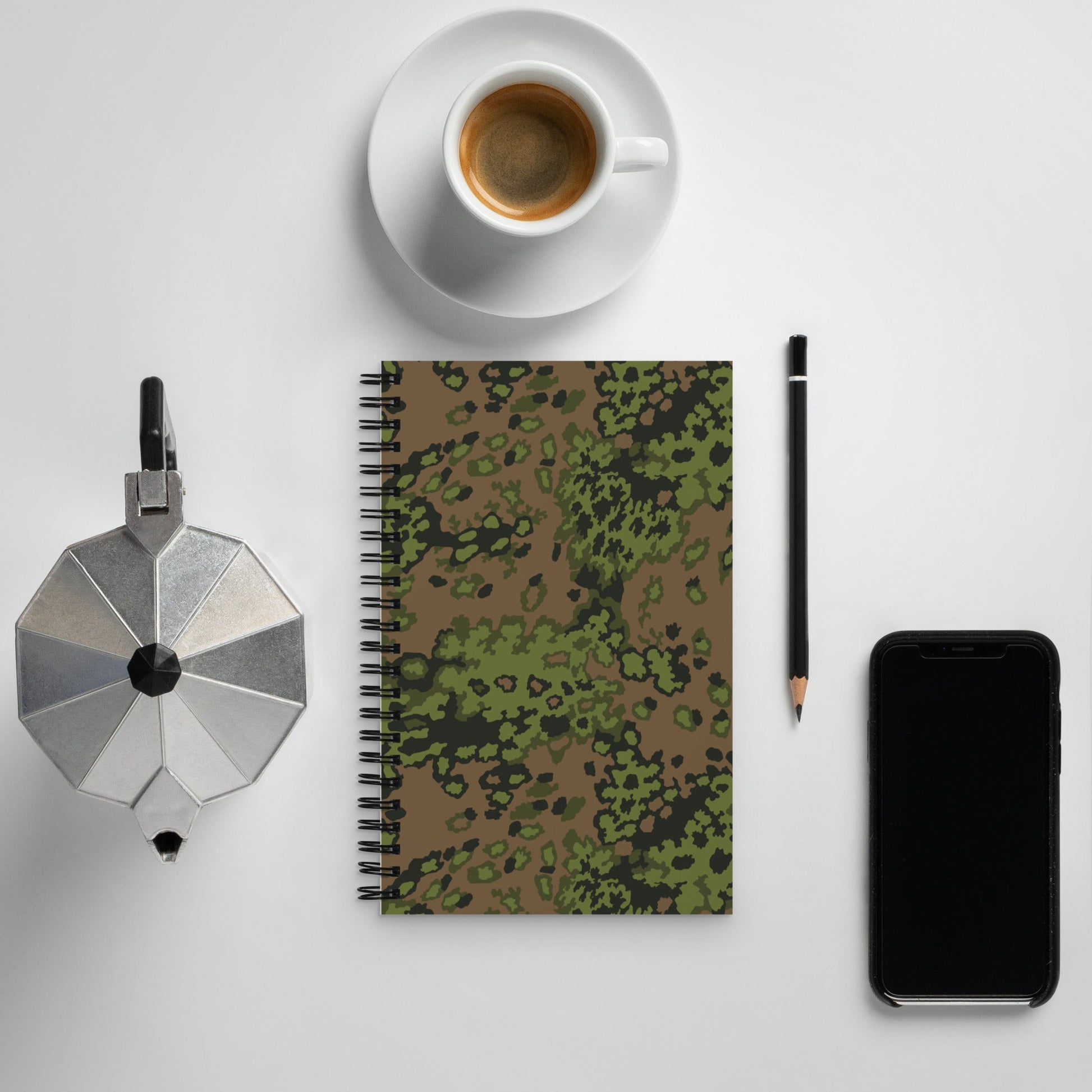 German Oak Leaf Eichenlaubmuster Summer CAMO Spiral Notebook