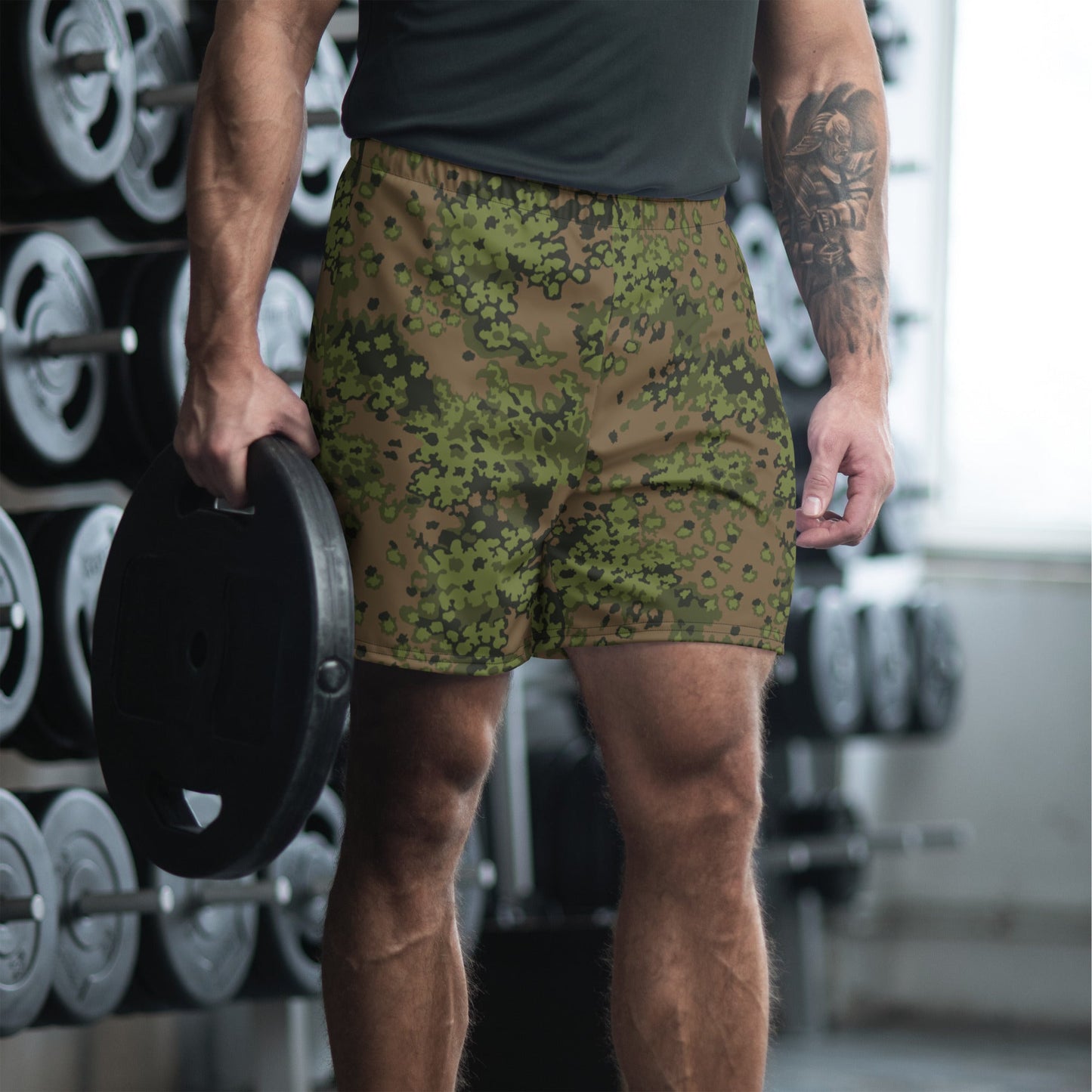 German Oak Leaf Eichenlaubmuster Summer CAMO Unisex Athletic Long Shorts - 2XS