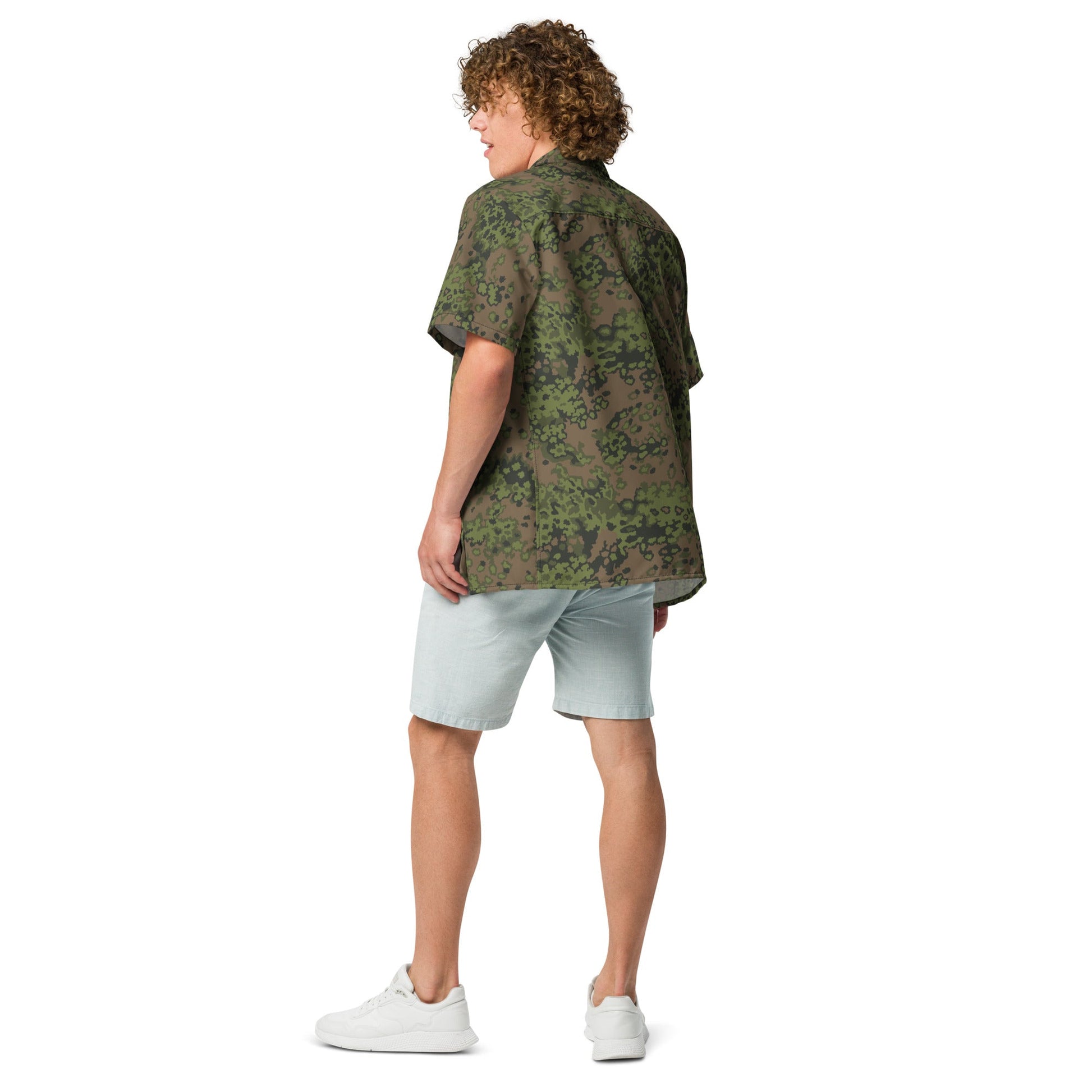 German Oak Leaf Eichenlaubmuster Summer CAMO Unisex Short-Sleeve Button Shirt