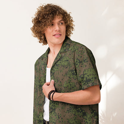 German Oak Leaf Eichenlaubmuster Summer CAMO Unisex Short-Sleeve Button Shirt - 2XS