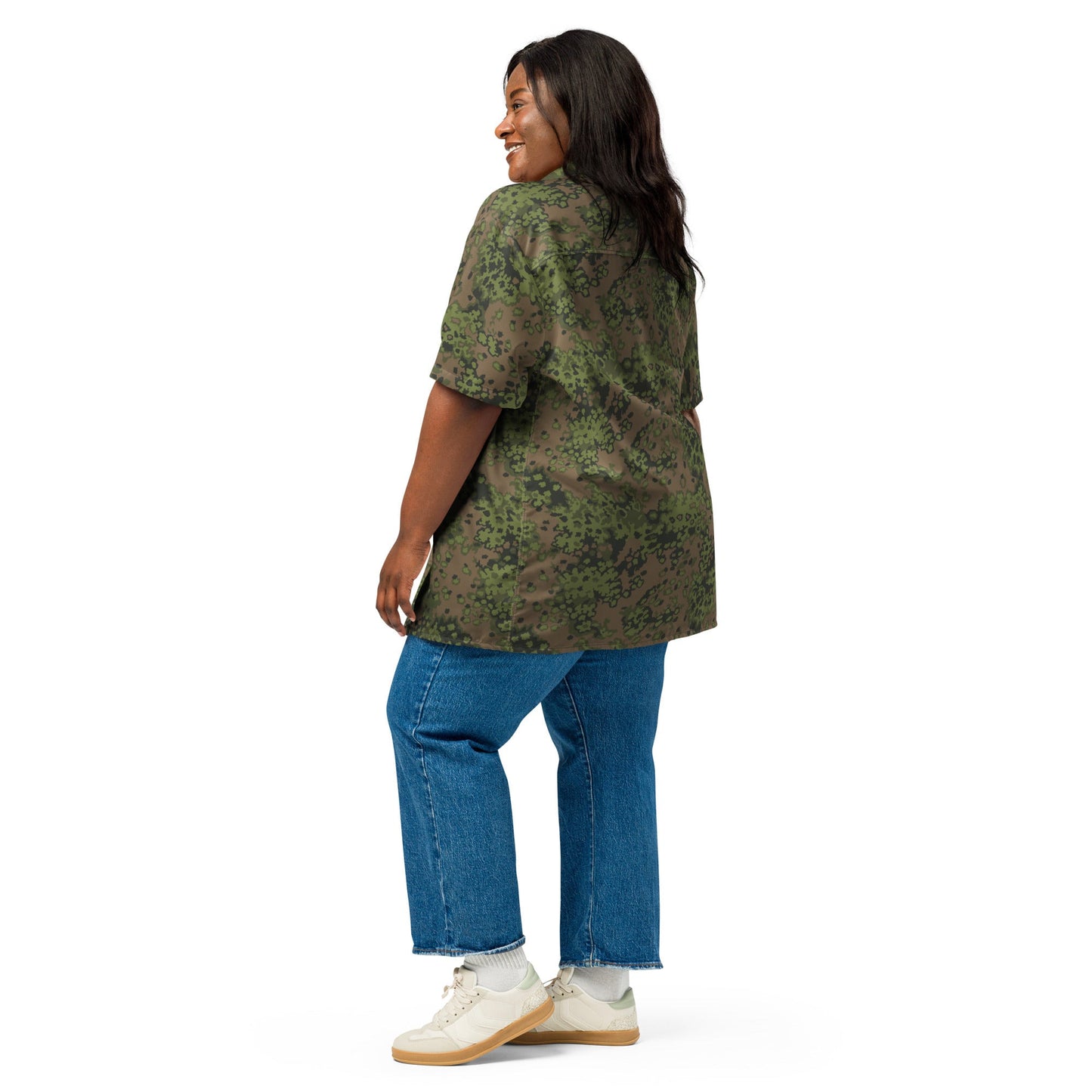 German Oak Leaf Eichenlaubmuster Summer CAMO Unisex Short-Sleeve Button Shirt