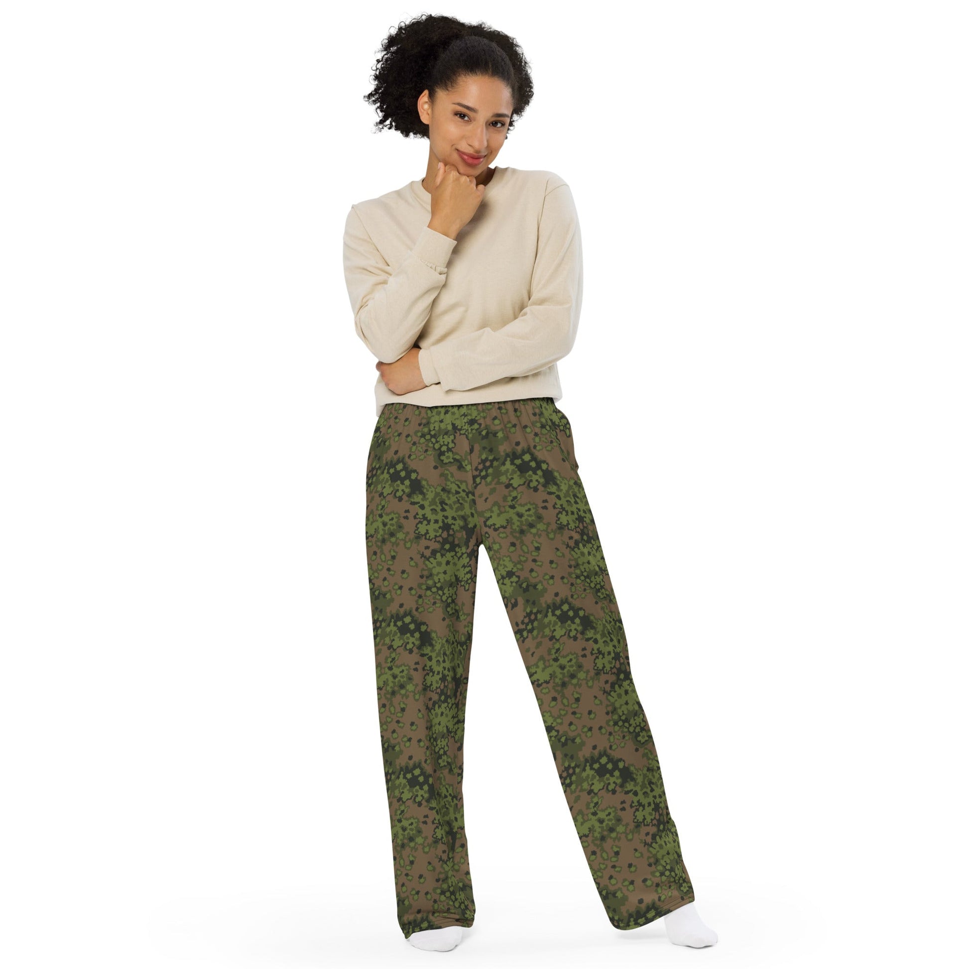 German Oak Leaf Eichenlaubmuster Summer CAMO Unisex Wide-Leg Leisure Pants