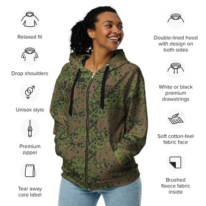 German Oak Leaf Eichenlaubmuster Summer CAMO Unisex zip hoodie - Zip Hoodies