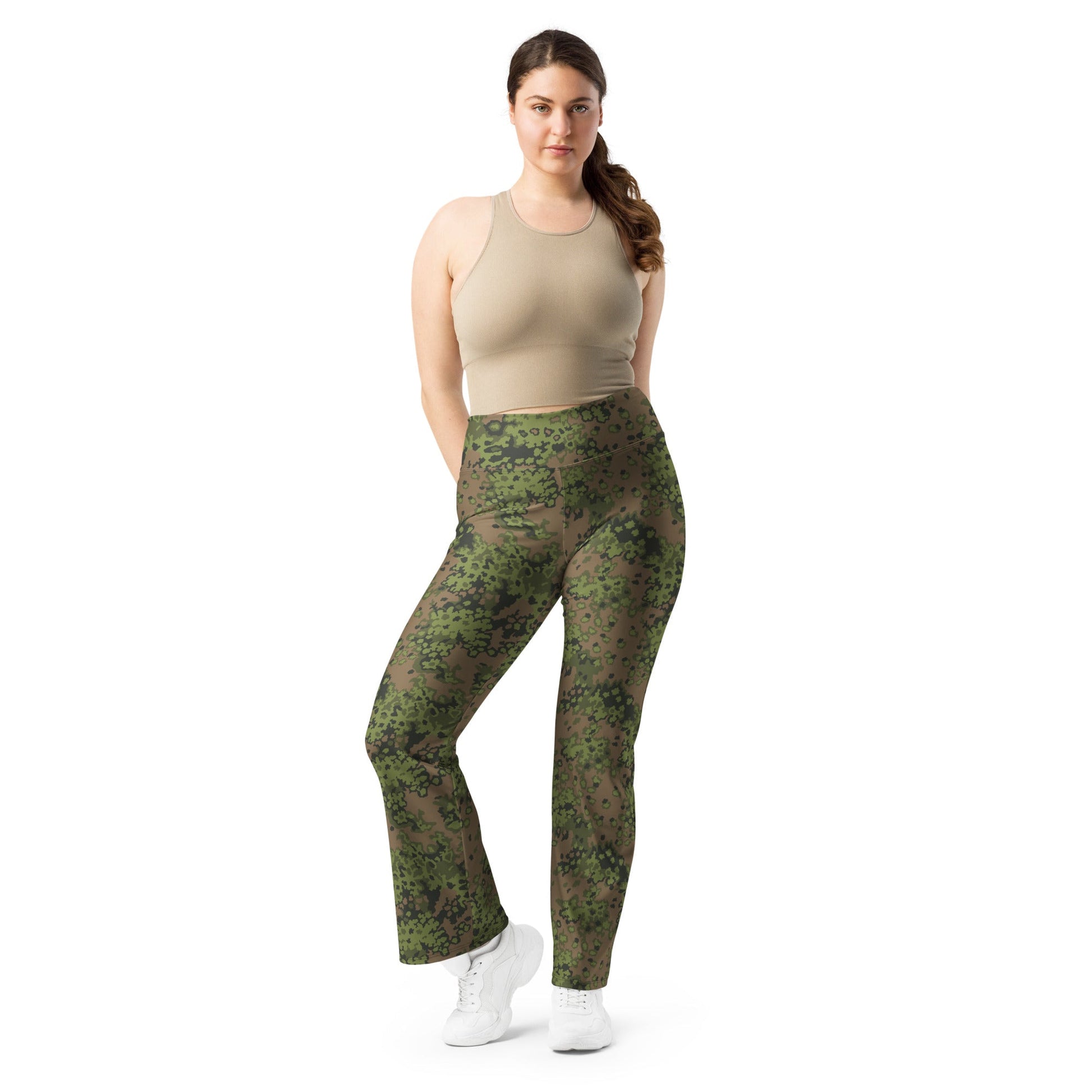 German Oak Leaf Eichenlaubmuster Summer CAMO Womens Flare Leggings