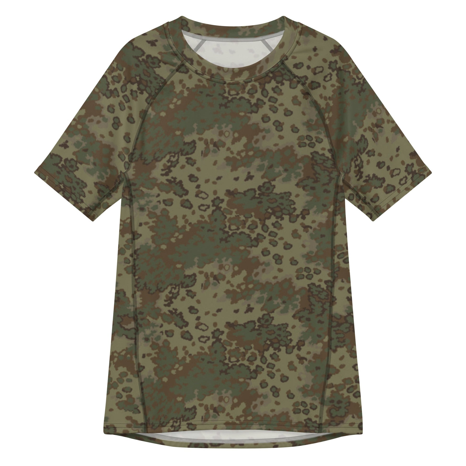 German Oak Leaf Multi-terrain CAMO Mens Short-Sleeve Rash Guard - 2XS - Short-sleeve Guards