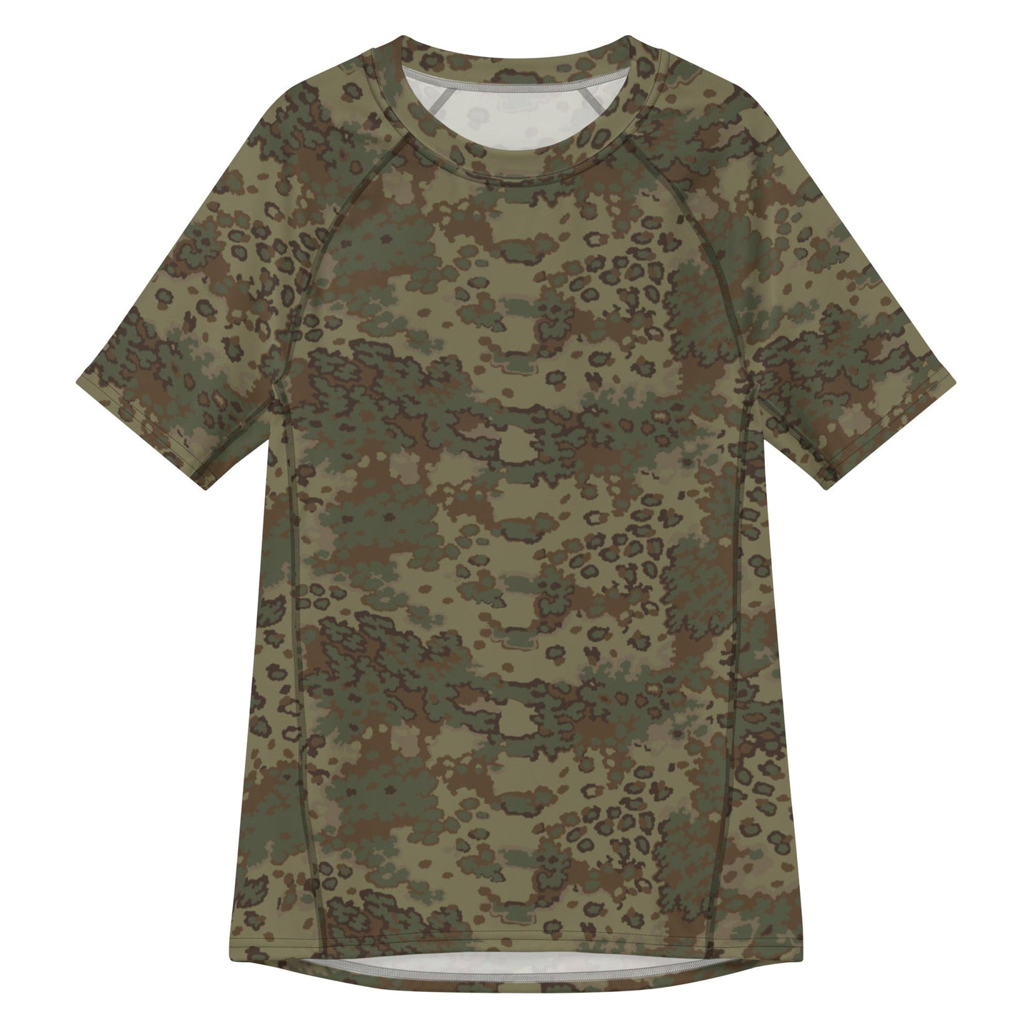 German Oak Leaf Multi-terrain CAMO Mens Short-Sleeve Rash Guard - 2XS