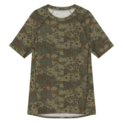 German Oak Leaf Multi-terrain CAMO Mens Short-Sleeve Rash Guard - 2XS