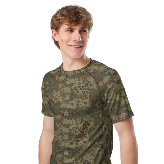German Oak Leaf Multi-terrain CAMO Mens Short-Sleeve Rash Guard