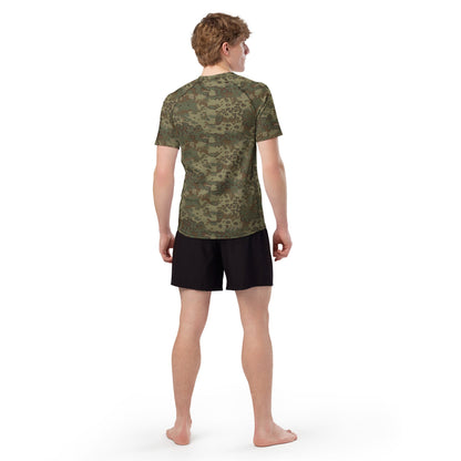 German Oak Leaf Multi-terrain CAMO Mens Short-Sleeve Rash Guard