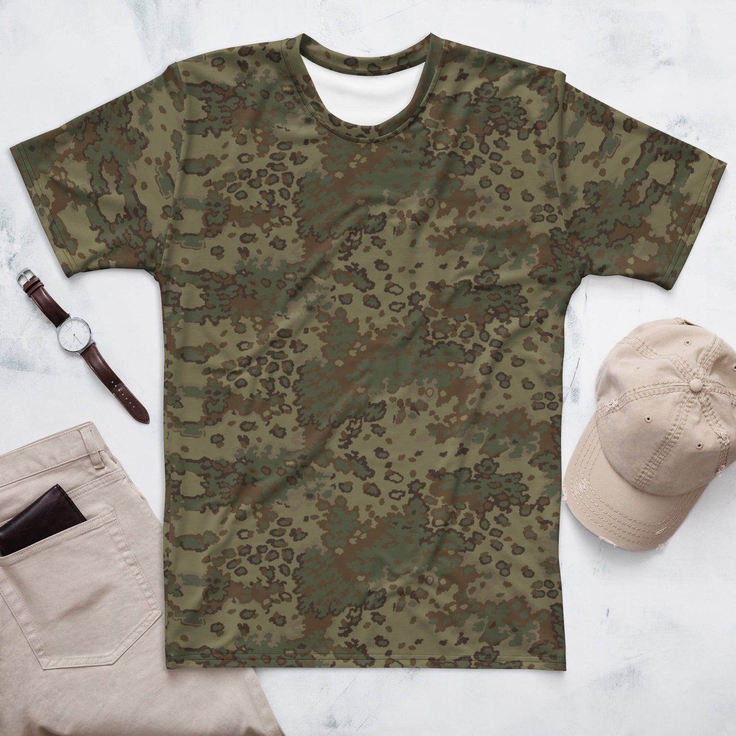 German Oak Leaf Multi-terrain CAMO Mens T-Shirt - XS