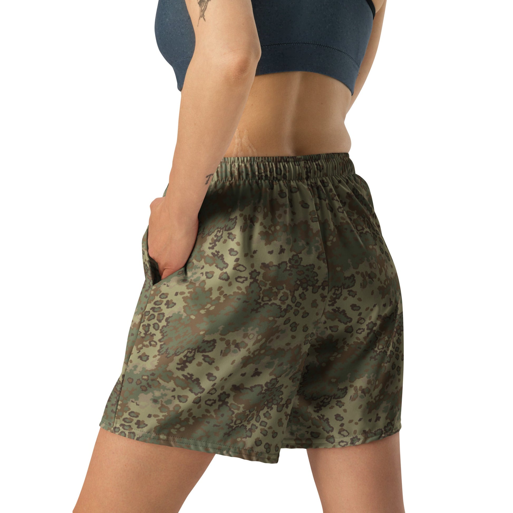 German Oak Leaf Multi-terrain CAMO Unisex Athletic Long Shorts