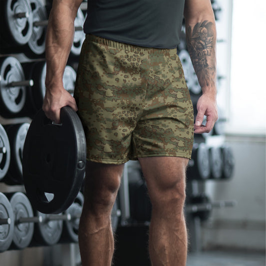 German Oak Leaf Multi-terrain CAMO Unisex Athletic Long Shorts - 2XS