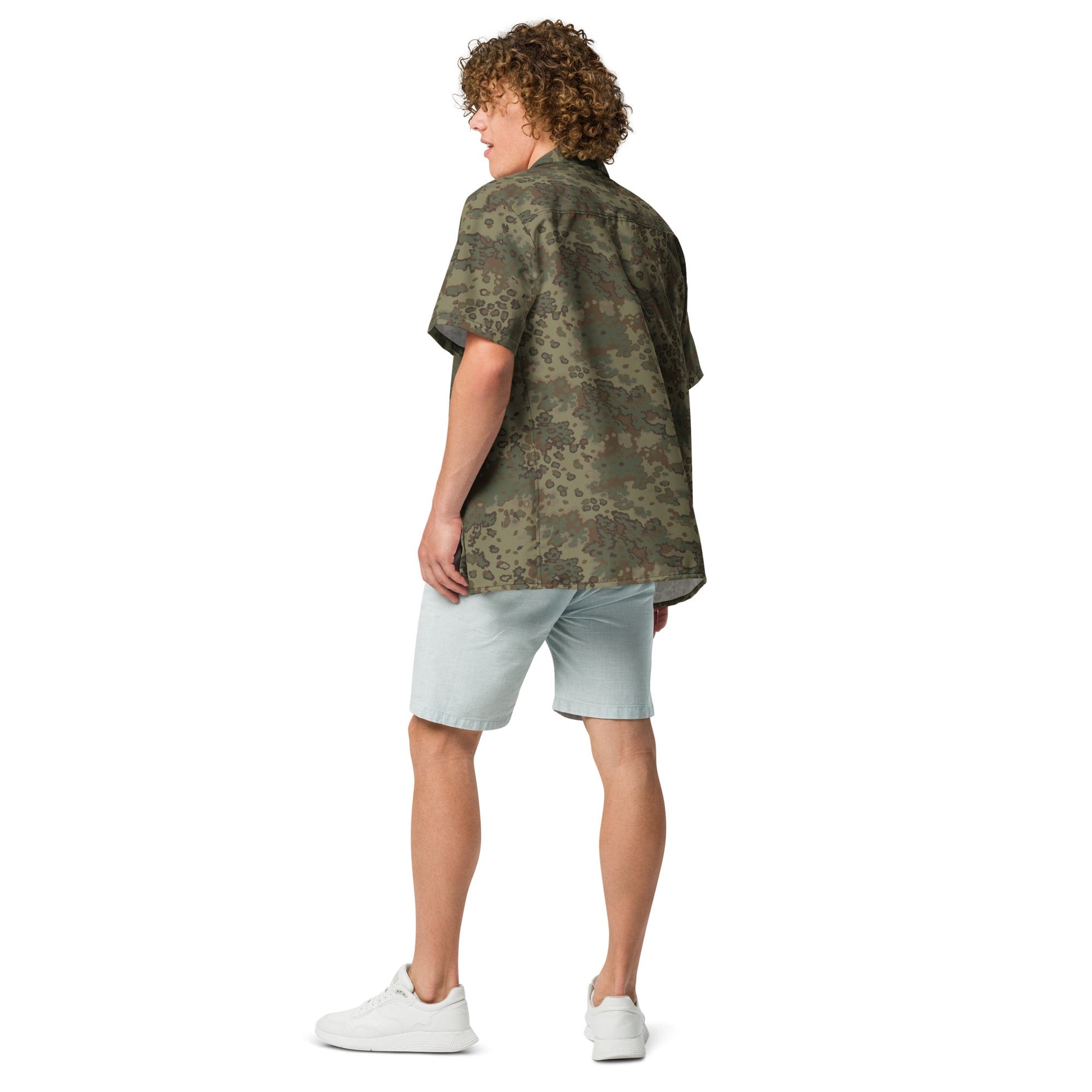 German Oak Leaf Multi-terrain CAMO Unisex Short-Sleeve Button Shirt