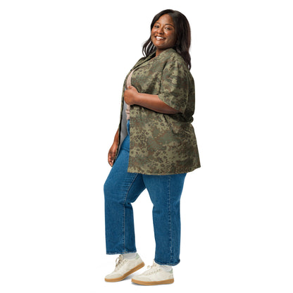 German Oak Leaf Multi-terrain CAMO Unisex Short-Sleeve Button Shirt