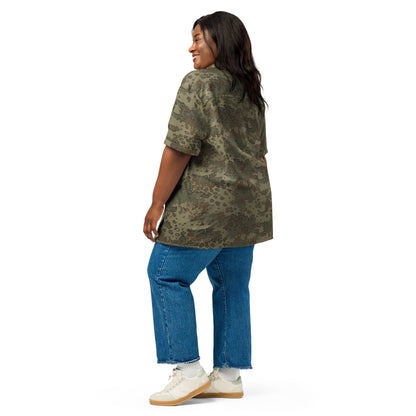 German Oak Leaf Multi-terrain CAMO Unisex Short-Sleeve Button Shirt