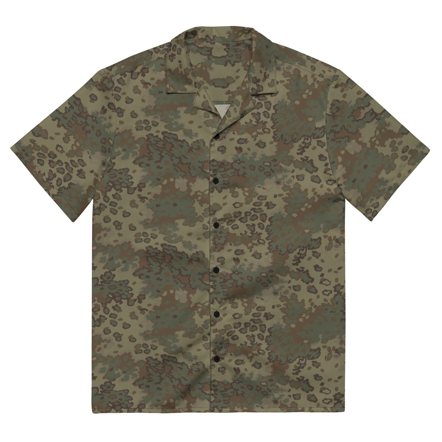 German Oak Leaf Multi-terrain CAMO Unisex Short-Sleeve Button Shirt