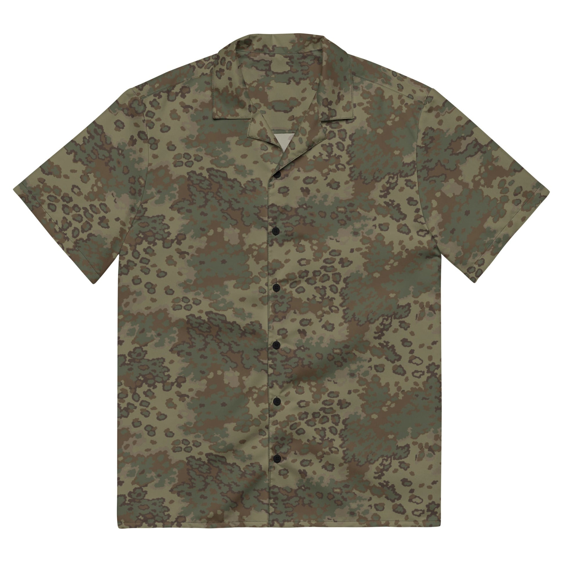 German Oak Leaf Multi-terrain CAMO Unisex Short-Sleeve Button Shirt