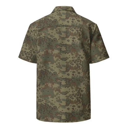 German Oak Leaf Multi-terrain CAMO Unisex Short-Sleeve Button Shirt