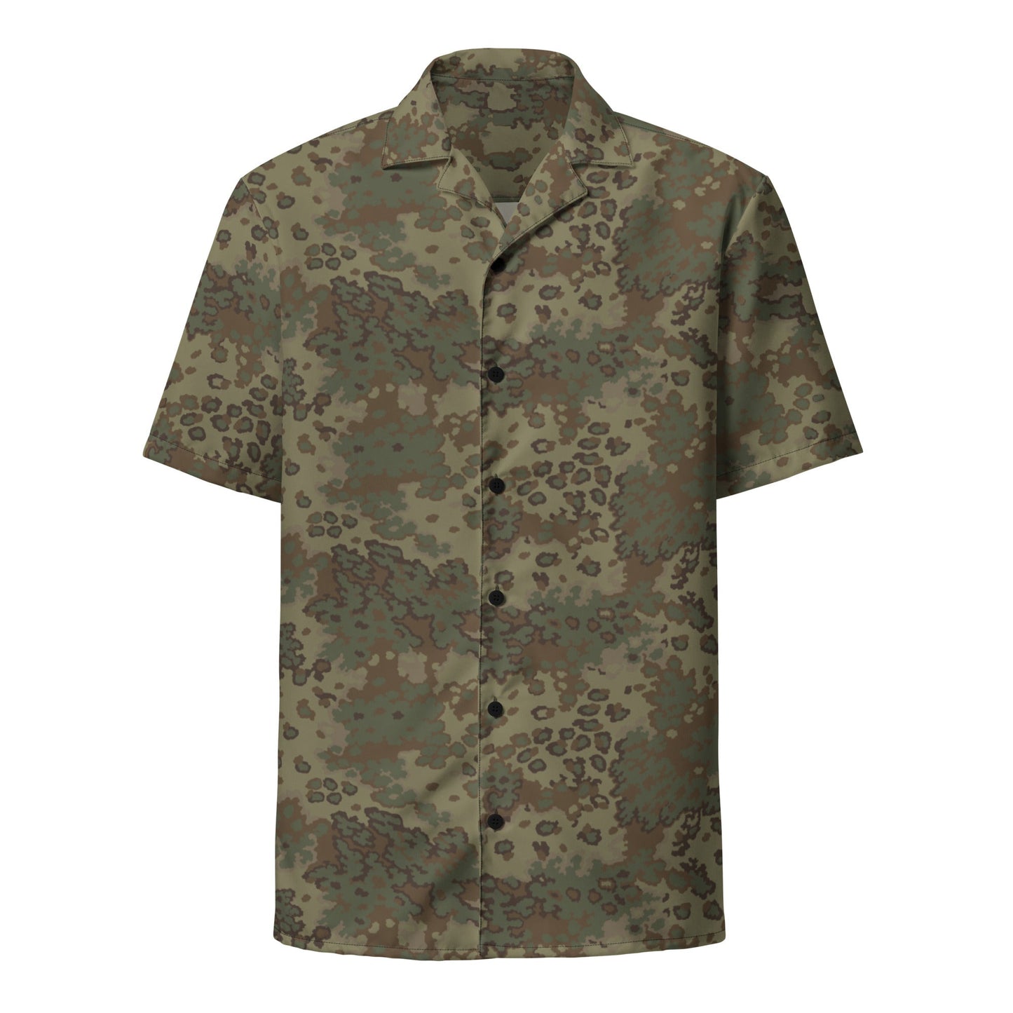 German Oak Leaf Multi-terrain CAMO Unisex Short-Sleeve Button Shirt